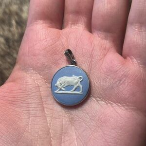 Vintage Sterling silver Wedgwood Taurus pendant